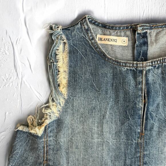 Blank NYC Distressed Denim Top - Picture 2 of 5